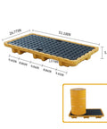 Stackable Drum Spill Pallet With Drain For Garage And Workshop Yellow Heavy Duty Containment Tray Made Of Industrial Steel Modular