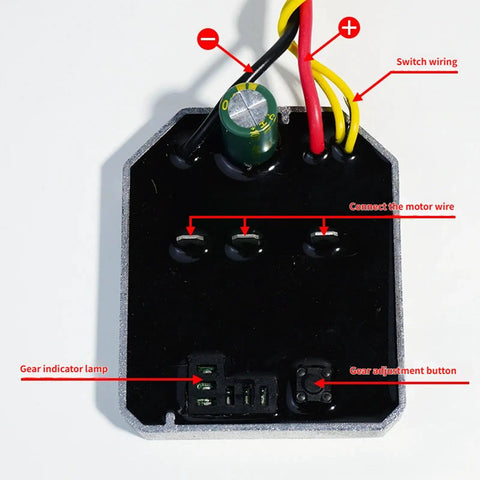 Heavy Duty 60 Amp 21 Volt Brushless Angle Grinder Control Board With Single Capacitor For Lithium Tools close-up of wiring and features