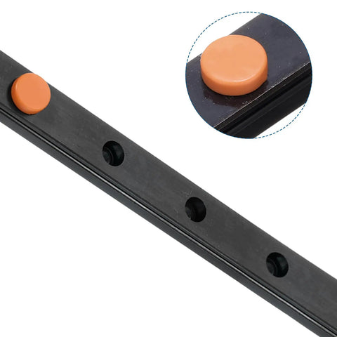 Close-up of Two Pack 350mm Linear Guide Rails For MGN12H Carriage Block Bearing, showing detail on steel guideway for CNC and 3D printers.