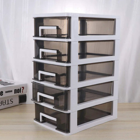 Stacking Drawer Organizer Box With Foldable Multi Level Design Space Saving Storage Cubes for home office