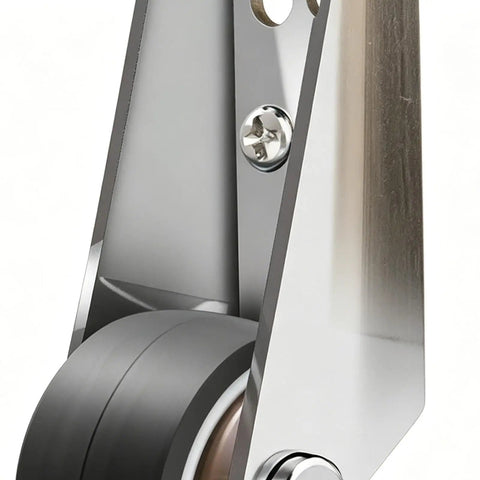 Heavy Duty Sliding Door Wheels Serving Up A Slick Smooth Glide To Fix Sag On Driveway Garden Or Farm Gates Quick No Fuss Universal Fit With Silent Non Marring Track Rollers close-up of smooth rolling wheel and metal bracket