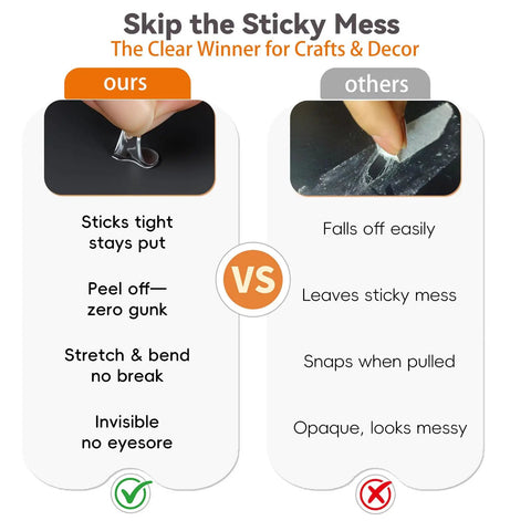 Comparison of Super Grippy Removable Glue Dots For DIY Crafts and Home Decor; features zero residue and strong adhesion.