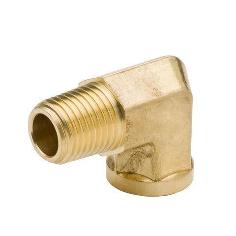 1/8 inch brass NPT elbow fitting for plumbing and pneumatic systems