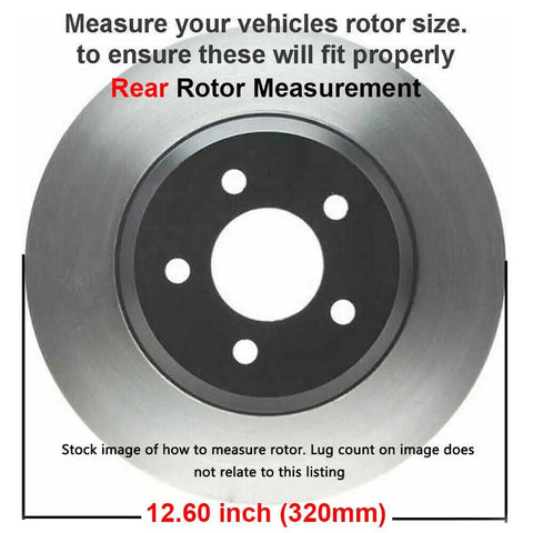 Rear Disc Brake Kit For Chrysler 300 Challenger Charger And Magnum With 12.60 Inch Rotors And Ceramic Pads Includes 2 Rear Rotors