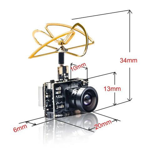 Ultra Lightweight FPV Transmitter And Camera Bundle With 5.8GHz 200mW Raceband, 600TVL 1/4 CMOS Mini AIO Camera, Clover Antenna
