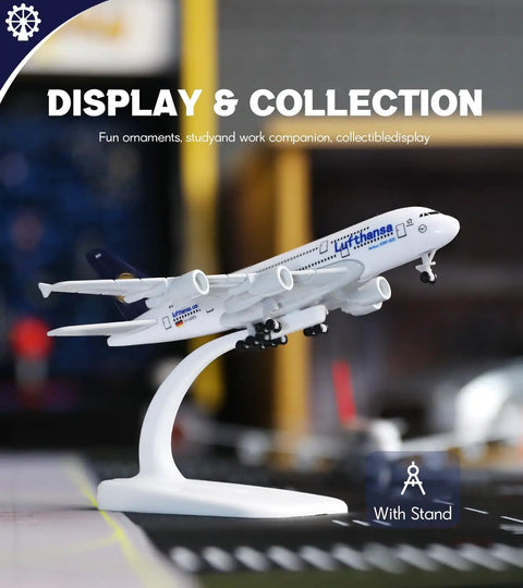 1/400 Scale Airbus A380 Model With Detachable Landing Gear And Display Stand, Switch From Parked To Inflight Display