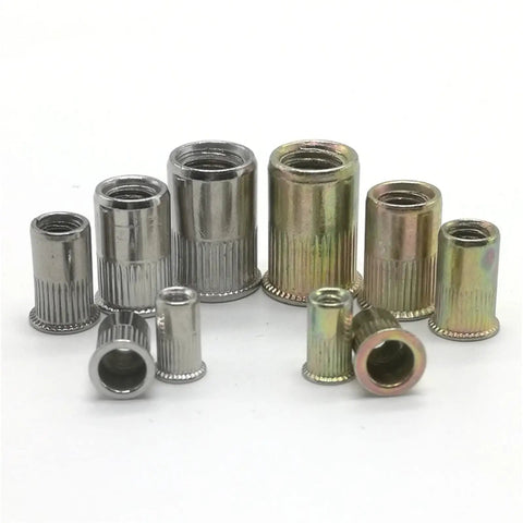 Premium Flat Head Threaded Insert Nut Set Pack M3 To M10 With Countersunk Design Made From Sturdy 304 Stainless Steel Or Carbon Steel.