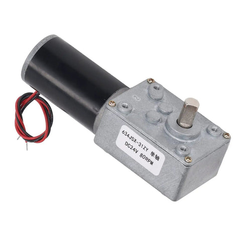Straight Up Reliable DC24V Self Locking Gear Motor With Reversible Single Shaft And Heavy Duty Aluminum Housing Delivers Locked Stability At 80RPM.