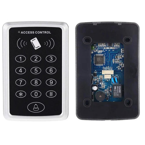 Door Access Control System With Standalone Keypad And 5 Key Fobs For Home Security And Easy Entry showing keypad and internal circuit.