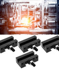 Heavy Duty 4 Piece Quick Change Boring Tool, High Carbon Steel CNC Fixture, shown in a metalworking setup with four clamps.