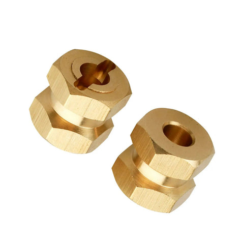 Brass 12mm Wheel Hub Extensions And Spacers Hex Drive Adapter Kit For 1/10 Scale RC Crawlers, Fits Axial SCX10 And SCX10 II 90046 D90