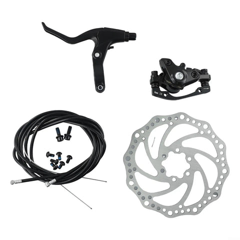 Heavy Duty Mechanical Disc Brake Kit With Aluminum Front Rear Calipers Dual Brake Levers 160Mm Rotors, includes caliper, brake lever, wiring.