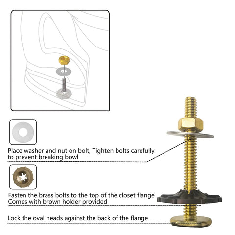 Diagram of Extra Thick Toilet Wax Ring Kit With Bolts For Reinstallation Fits 3 Inch Or 4 Inch Waste Lines Tight Seal