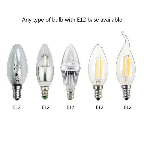 E12 bulbs compatible with Crystal Floor Lamp With Chrome Finish, Tall Standing Light For Living Room, Bedroom, Office, 59 Inch Tall.