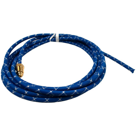 Water Welding Hose Braided 14 Ft Long Workhorse Gear For Welders Heavy Duty Flexible Coolant And Wash Down Hose For MIG TIG Welding Industrial Grade 4 M Durable Inner Layer For Safe Reliable Fluid Transfer, coiled blue braided hose with brass fitting
