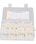 Nylon Standoff Spacer Kit 150 Piece Round Mounting Hardware Fasteners Set White For Electronics DIY Projects Durable Pro Grade Slip Resistant Spacers For Clean Mounts And Reliable Fixing, clear case with assorted nylon spacers