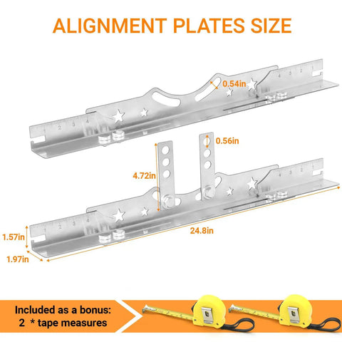 Straight Up Heavy Duty Wheel Alignment Tool Kit With Adjustable Extension Rod And Precision Stainless Steel Toe Plates size details