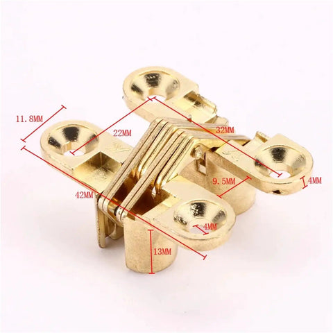 4 Pack Cross Barrel Invisible Hinges With Concealed Bearings For Wood Boxes And Cabinets Slim Silver Finish Clean Modern Look