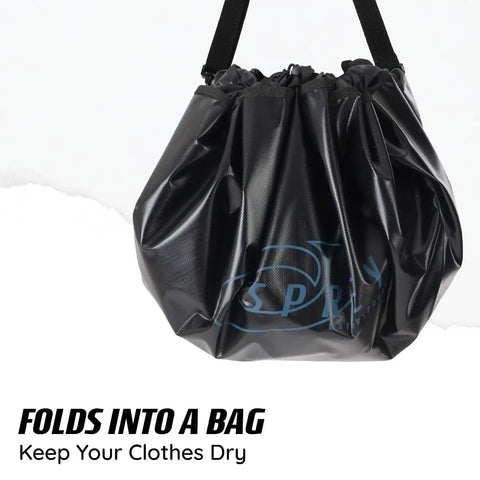 Heavy Duty Wetsuit Changing Mat And Portable Waterproof Changing Bag For Beach Trips Foldable, shown folded as a bag.