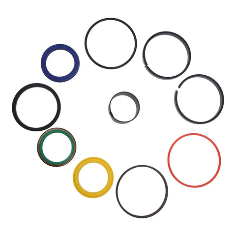 Heavy Duty Hydraulic Stabilizer Cylinder Seal Kit G109460 Compatible With Case 580D Super D seals in various sizes and colors.