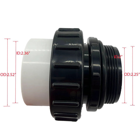 Pentair high-temp pool pump unions 2 inch MIP to 2 inch PVC fitting