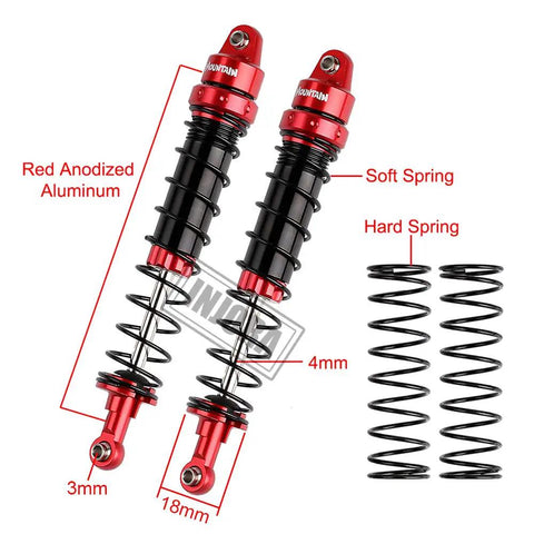 4 Piece RC Shock Absorber Set For 1 To 10 Scale RC Crawlers Like Axial SCX10 90046 AXI231017 And TRX 4 D90 120mm Dampers With Spare Springs