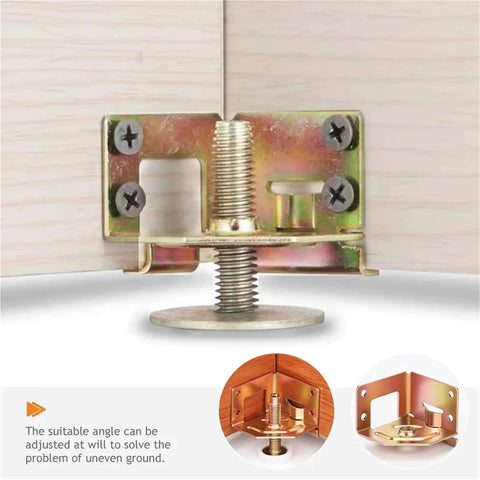 Close-up of 10 Pack Adjustable Furniture Feet Levelers for tables, chairs, and cabinets, heavy duty galvanized threaded feet.