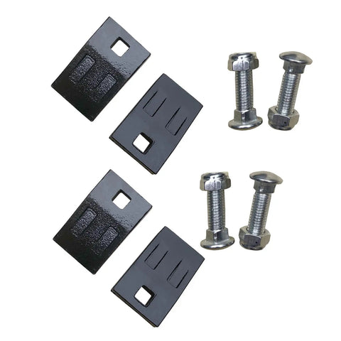 Set of 4 Pack 3 Point Auger Cutting Edges Wedges For Heavy Duty Post Hole Digger Drills with screws displayed on white background