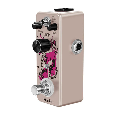 Electric To Acoustic Guitar Simulator Pedal With 3 Cabinet Modes Piezo Standard Jumbo Sturdy Metal Housing And True Bypass