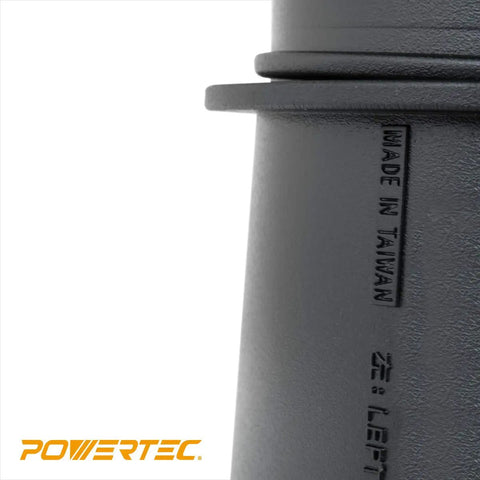 Close-up of Left Hand Thread Quick Connect Coupler For 4 Inch Dust Collection Hose showing 'Made in Taiwan' text.