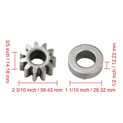 Heavy Duty Steering Pinion Gear And Bushing Hex Flange Replacement Kit with 2.63 inch gear and 1.10 inch bushing.