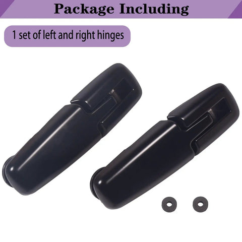 Ford Escape Rear Window Hinge Set Liftgate Glass Hinge Right and Left for 2001 to 2007 Mercury Mariner 2005 to 2007 2.0L 2.3L 3.0L YL8Z-78420A68-BA 924124 No-Fuss Direct Bolt-On Replacement view of black hinges with washers