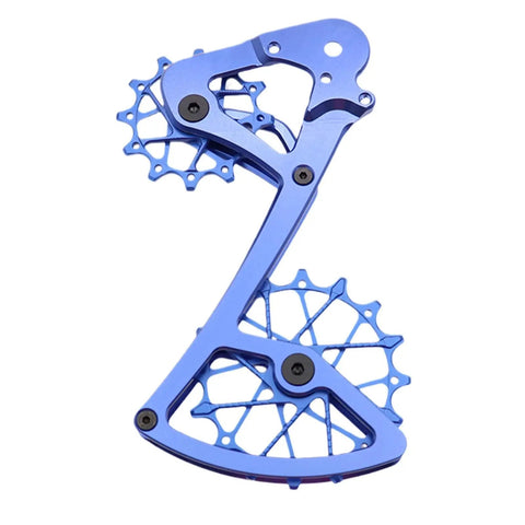 High-Performance Ceramic Bearing Guide Pulley For 11/12 Speed Derailleur, Aluminum Alloy Cage, 1x Drivetrain Upgrade, Low Friction, Durable Construction, Slick Shifts, Handles Up To 50T Cassette, Beefed-Up Performance Boost For Mountain blue ceramic bearing derailleur pulley set