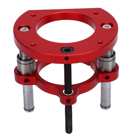Router Table Base With Two Jaw Clamp System Aluminum Lift Base For Woodworking And Trim Machines Easy Height Adjustment 70mm Lift Universal Fit For 64-66mm Motor Heavy Duty Crafting Essential, red aluminum lift base with threaded height adjustment