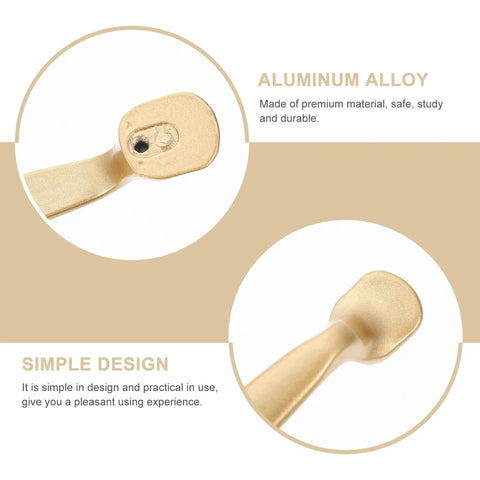 Close-up of Six Pack Decorative Brass Cabinet Pull Handles Set For Kitchen Drawers And Cupboards showing simple design and aluminum alloy.