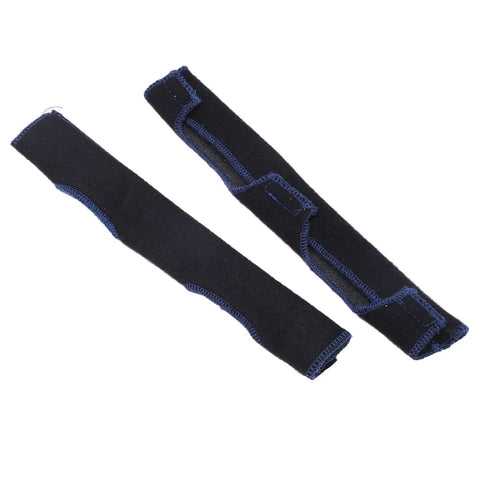 Premium Cotton Hard Hat Sweatbands 2 Pack Breathable Reusable Headband For Construction Crews And Trade Pros, black liners with blue stitching.