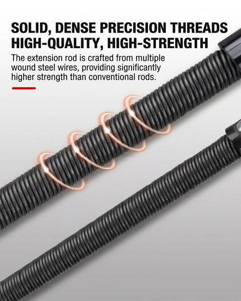 Close-up of One Half Inch Flexible Socket Drill Bit Shaft Extension And Wrench Extender with precision steel threads