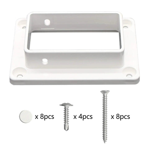 White Vinyl Fence Brackets 2 Inch By 3.5 Inch Slotted Handrail Bracket Kit With Screws For Decking And Railing Mount To Wall Or Other Vertical Surfaces Pack Of 2