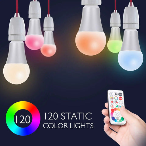 Ultra Straight Fire RGBW LED Bulb, E26 Dimmable Screw Base, Wireless Remote With Digital Timer, 120 Shades For Chill Home Ambient Or Epic Weekend Party Glow, multiple colorful bulbs with remote.