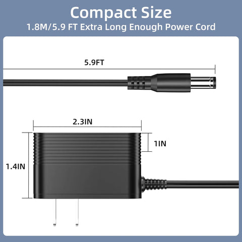 Heavy Duty 21V Drill Battery Charger For Both Cordless Tools Straight Up Reliable AC DC Adapter with 5.9FT power cord.
