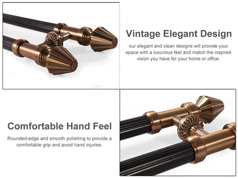 European Style Retro Door Pull Handle Aluminum Alloy Push Pull Barn Handle with detailed bronze design, dual handle view.