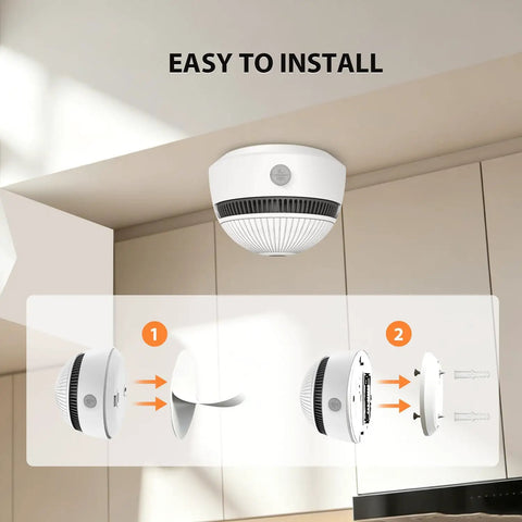Top Shelf Smoke Detectors And Emergency Fire Alarms Built For Instant Photoelectric Monitoring easily installed on kitchen ceiling.