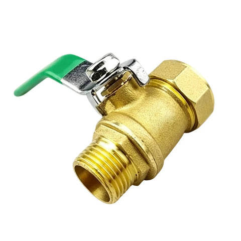 Heavy Duty Brass Ball Valve With Compression Fitting For Aluminum Composite Pipe Slick Quarter Turn Shutoff Handle for water control