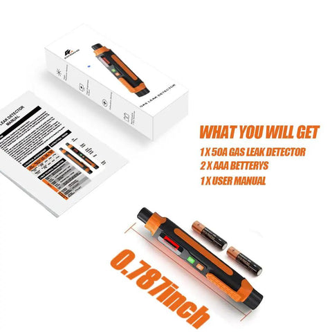Lock Down Your Space With This Straight Up Reliable Natural Gas Detector That Catches Combustible Leaks Early Using Loud Audible And Visual Alarms For Absolute Home Safety, showing device and accessories.