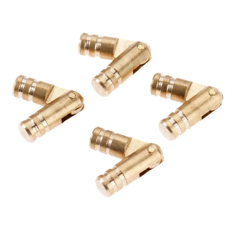 Beefy Solid Brass Concealed Barrel Hinges 100 Pack For Small Cabinets And Jewelry Boxes, 4x20mm displayed in a close-up view