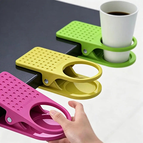 Must Have Durable Drink Cup Clip For Tabletops Rugged Tabletop Holder That Fits Tables Up To 4Cm Thick Anti Slip Grip Dots Surface Safe