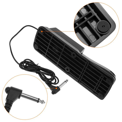 Universal Sustain Pedal For Keyboard With 1/4 Inch Plug Polarity Switch Built To Last Works With Digital Pianos rugged base view