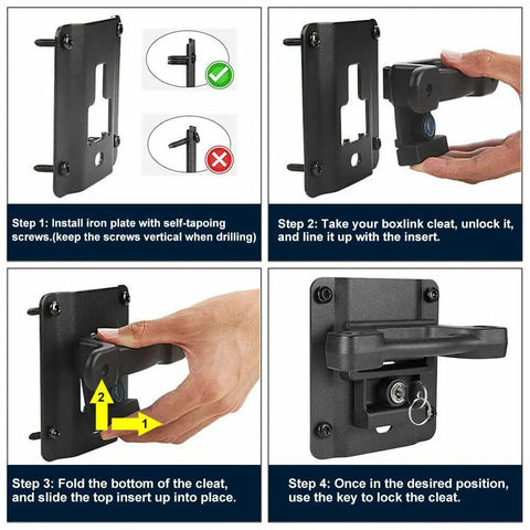 Installation guide for Heavy Duty Truck Bed Tie Down Anchors 4 Pack, showing steps to secure brackets to truck bed.