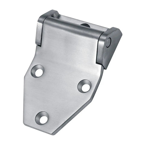 Premium Grade 304 Metal Straight Out The Box Heavy Duty Stainless Steel Barn Hinges Slick Finish Gate Door Hardware For Shed Rv Fence Rust Proof And Rock Solid Setup, showcasing front view with drilled holes.