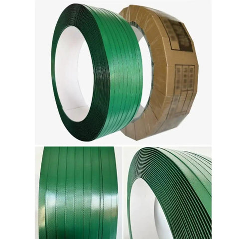Green PET strapping roll with diamond embossing Heavy Duty PET Strapping For Packaging And Bundling High Tensile Green Polyester